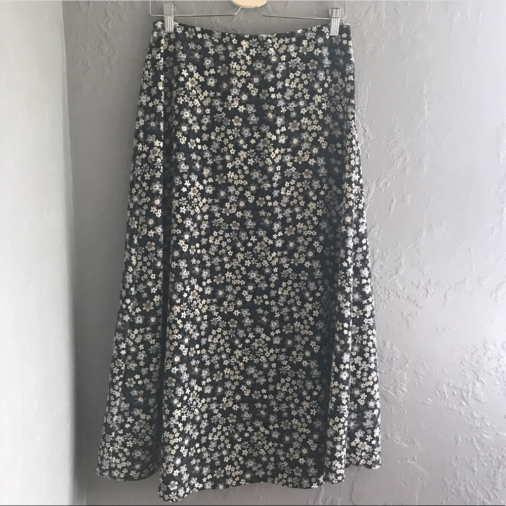 90s Vintage Floral Maxi Skirt Size 11